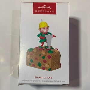 Hallmark Keepsake Shaky Cake Ornament with Red and Green Accents